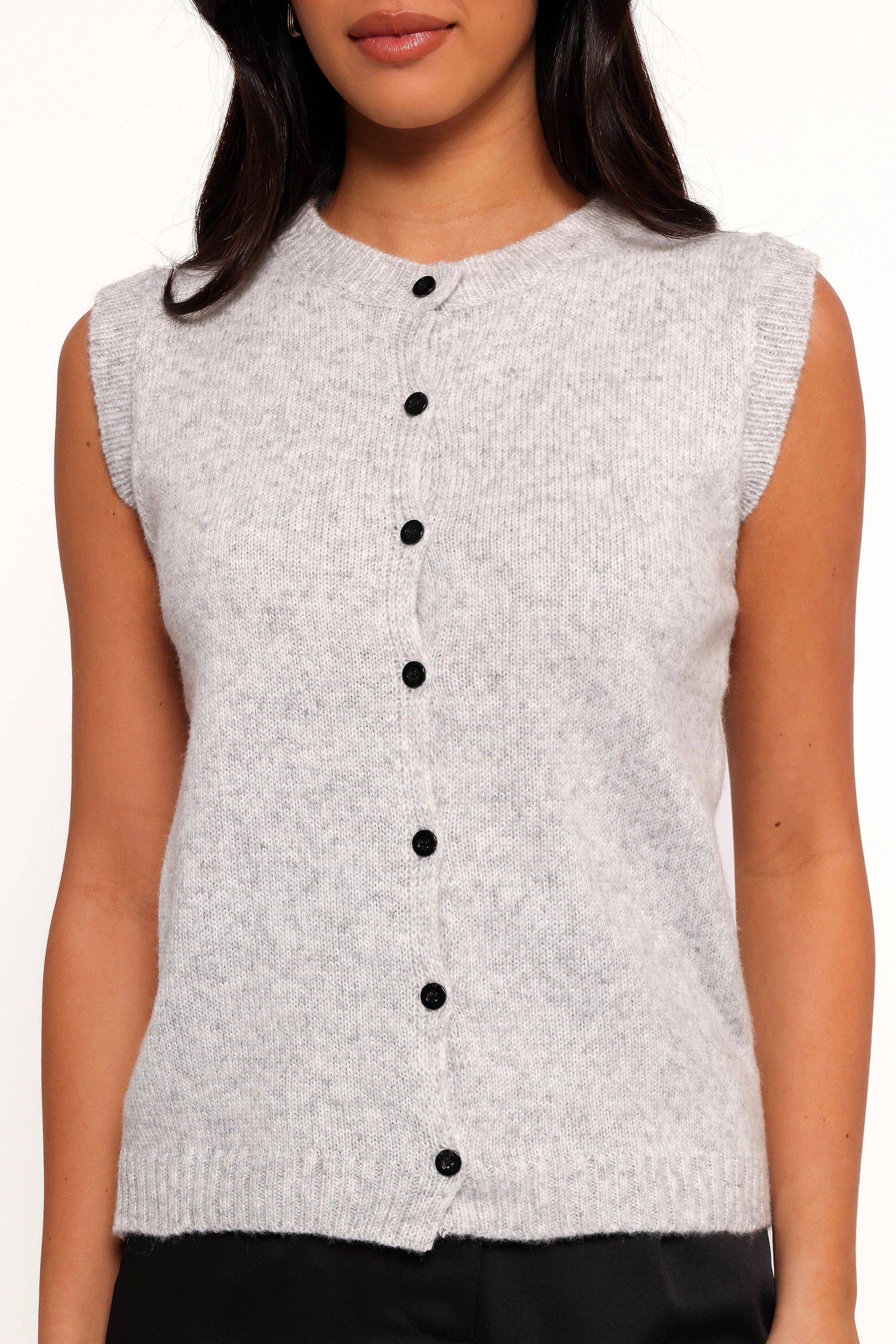 Button-Front Knit Vest