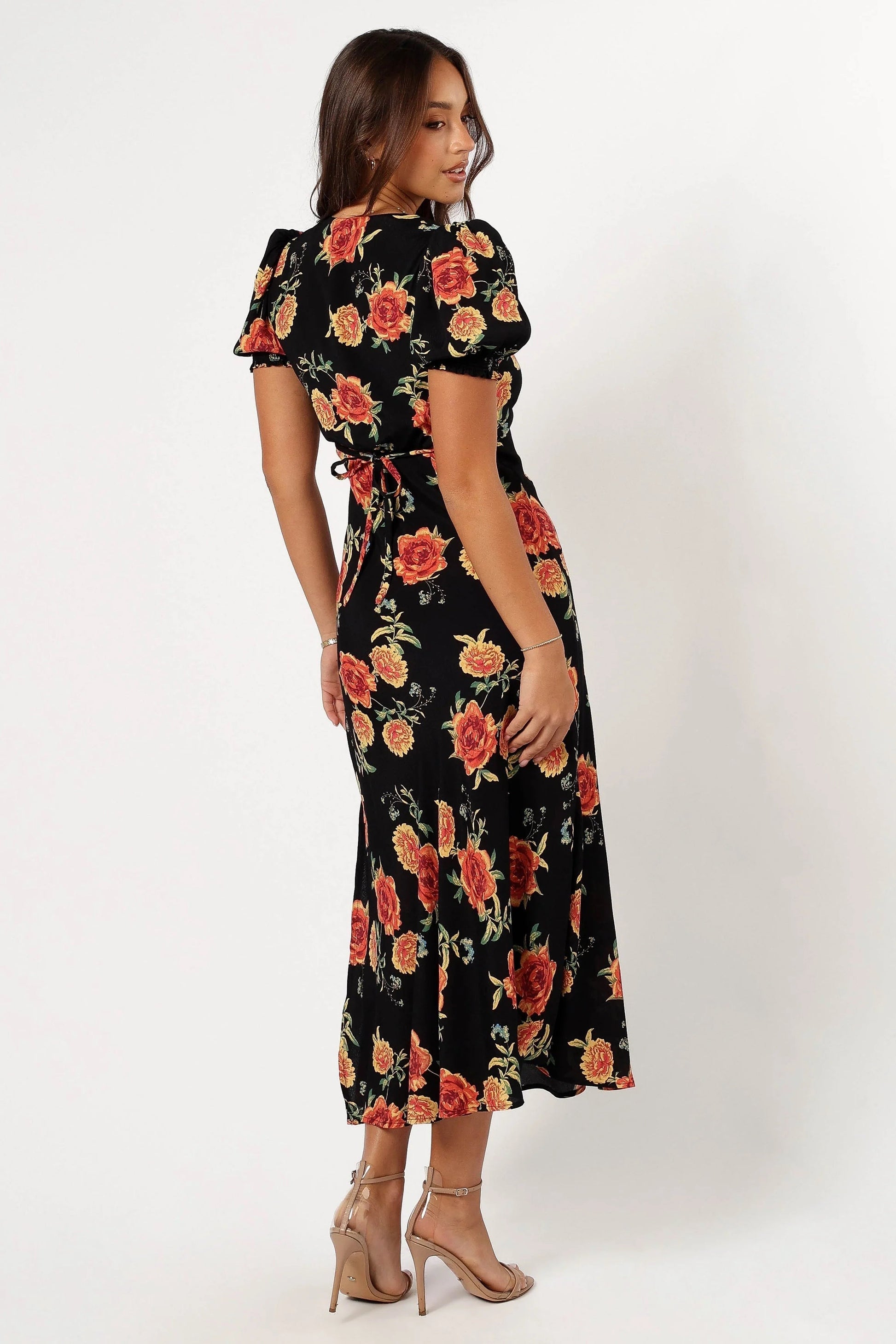 Christine V-Neck Tie-Waist Midi Dress
