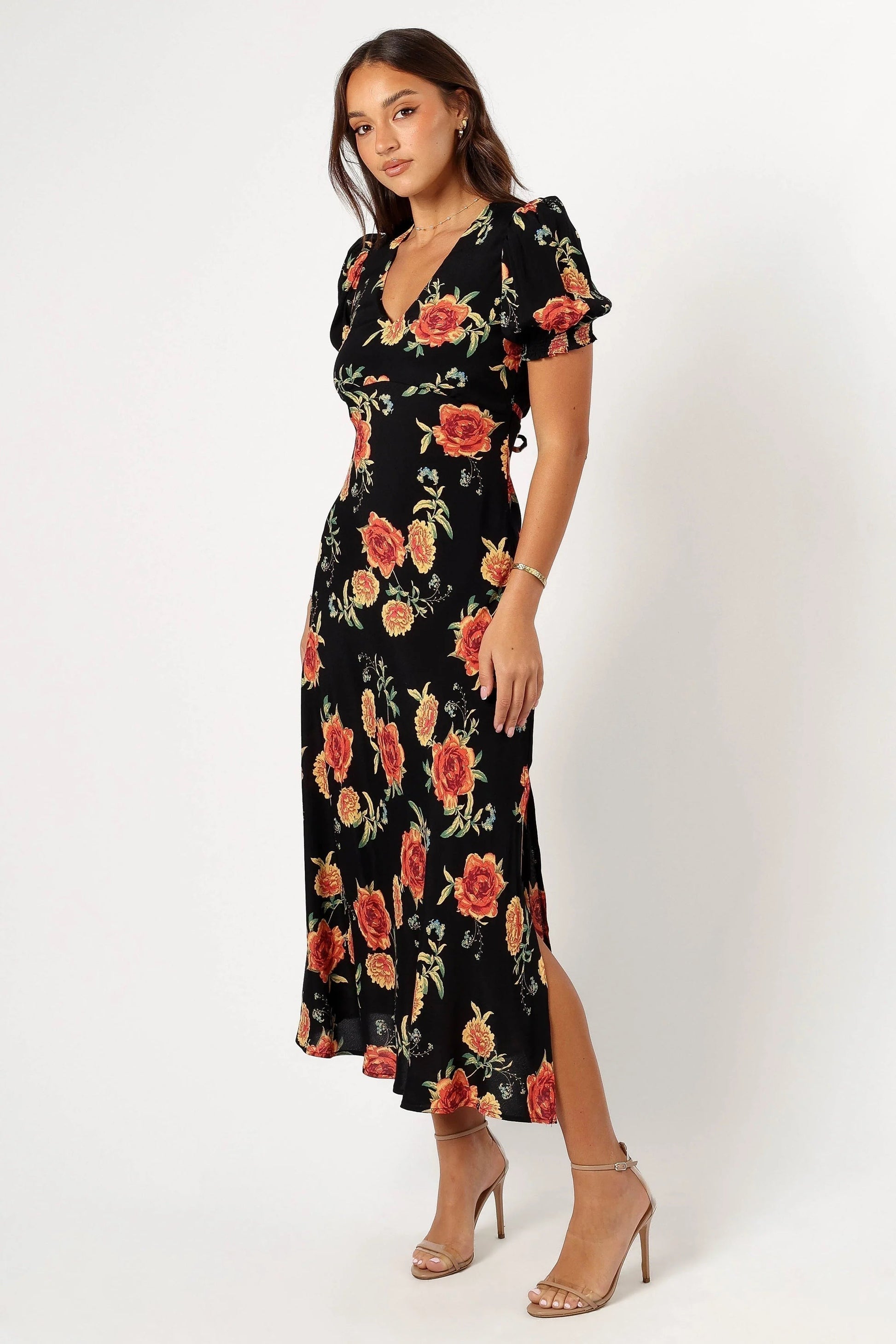 Christine V-Neck Tie-Waist Midi Dress