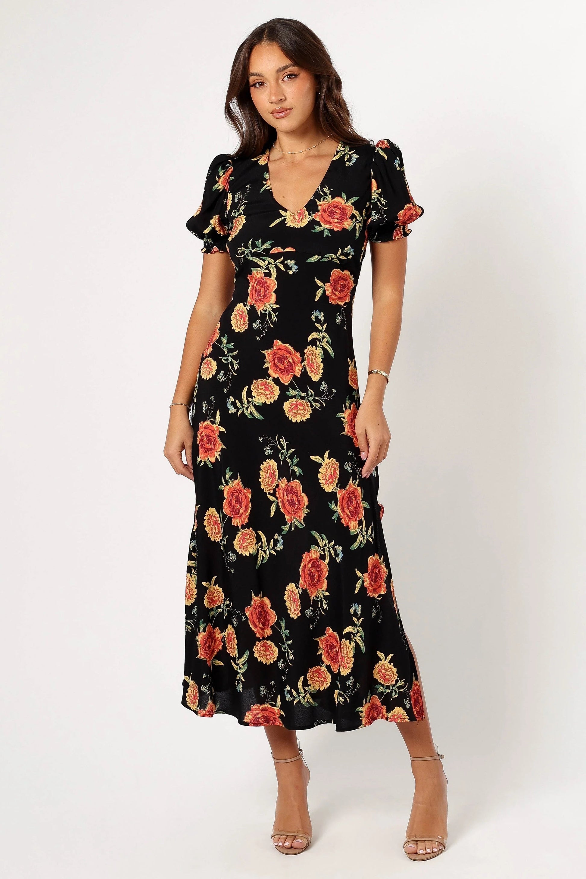 Christine V-Neck Tie-Waist Midi Dress