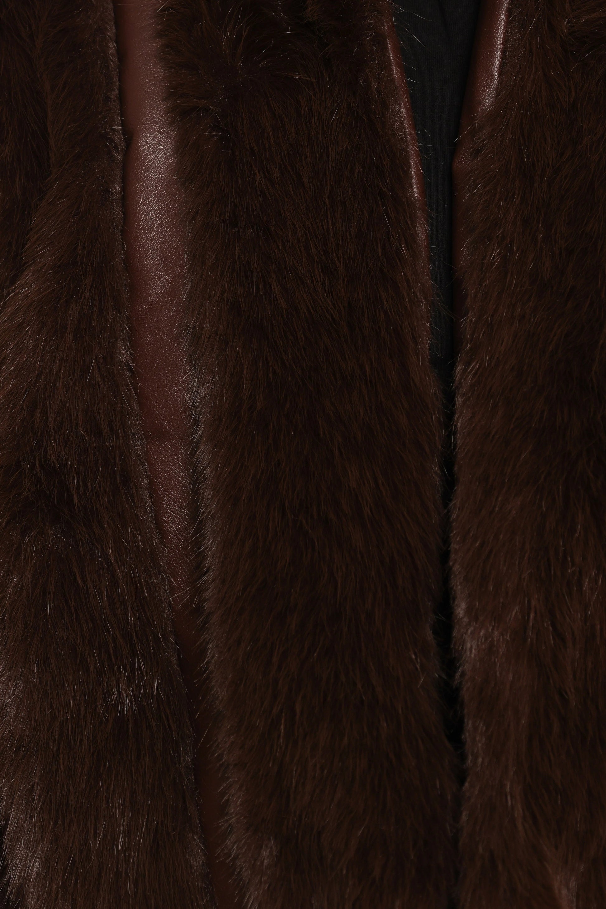 Cropped Channel Faux Fur Jacket