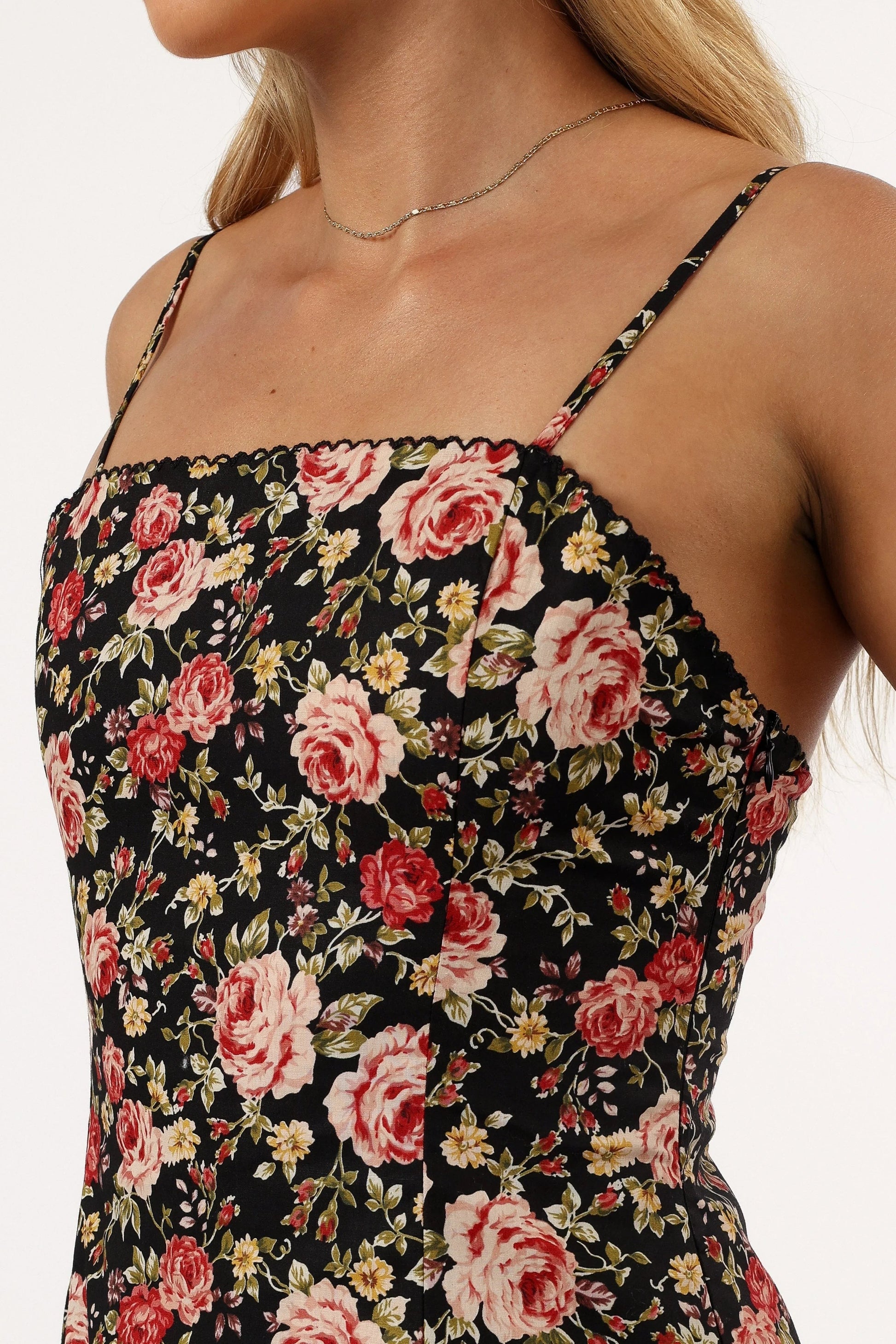 Floral Godet-Hem Mini Dress