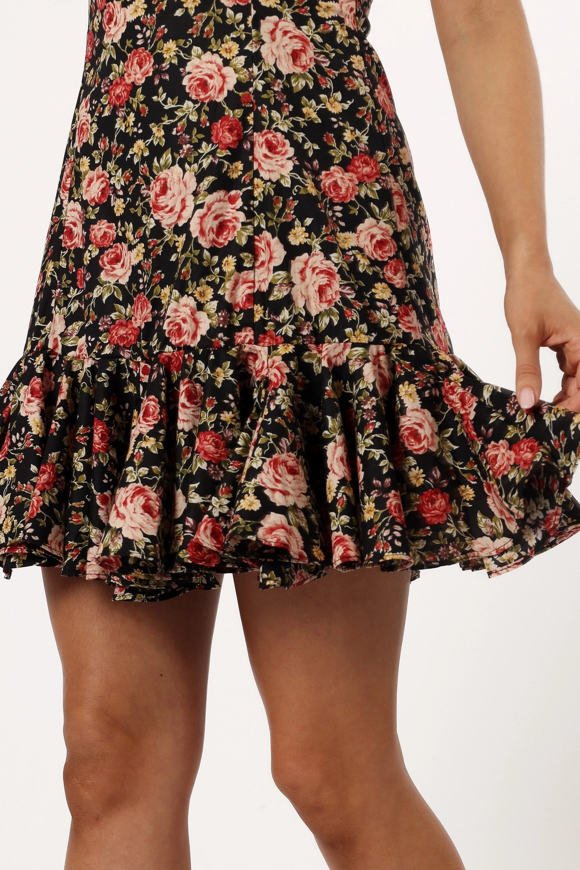 Floral Godet-Hem Mini Dress