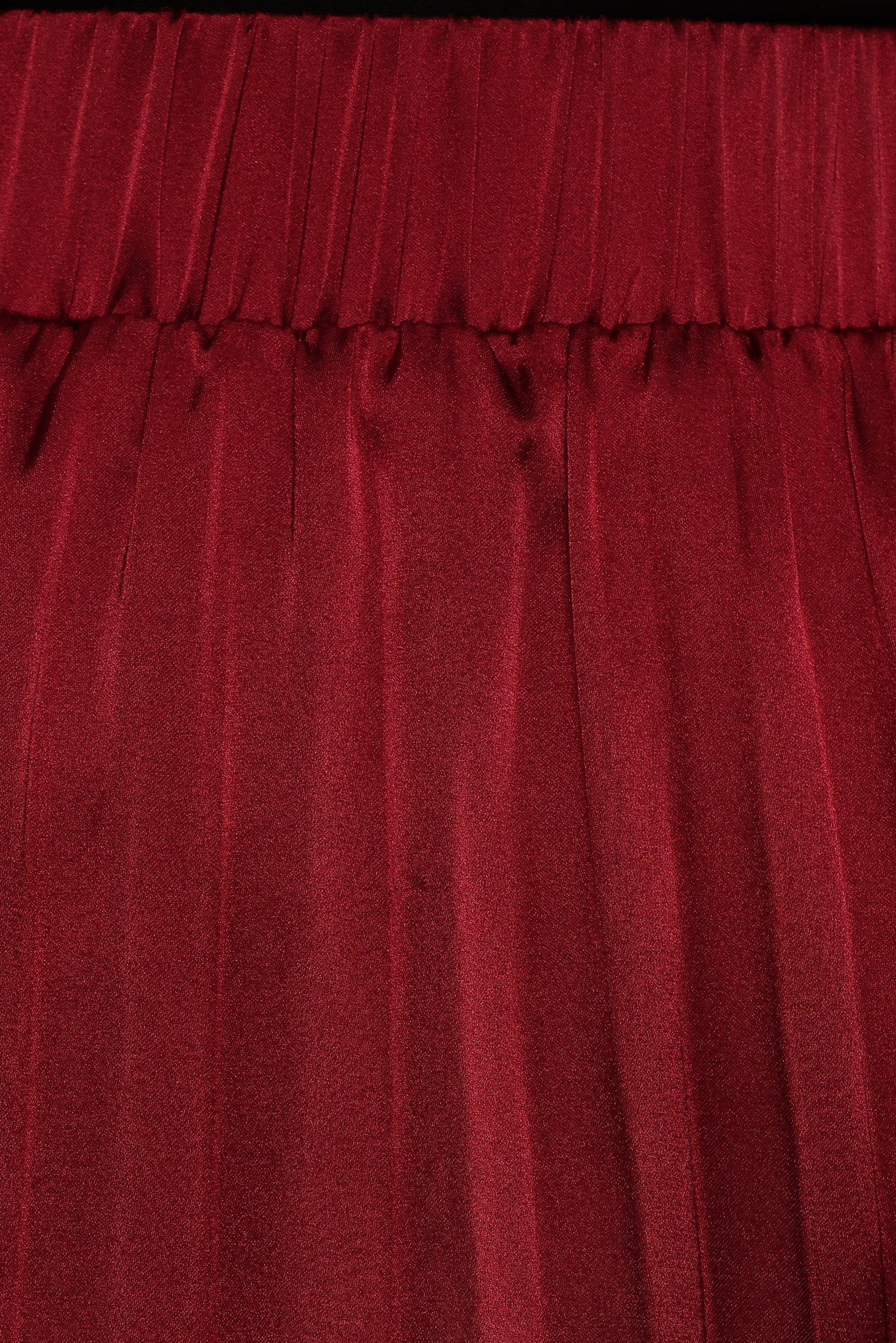 Pleated Satin Maxi Skirt