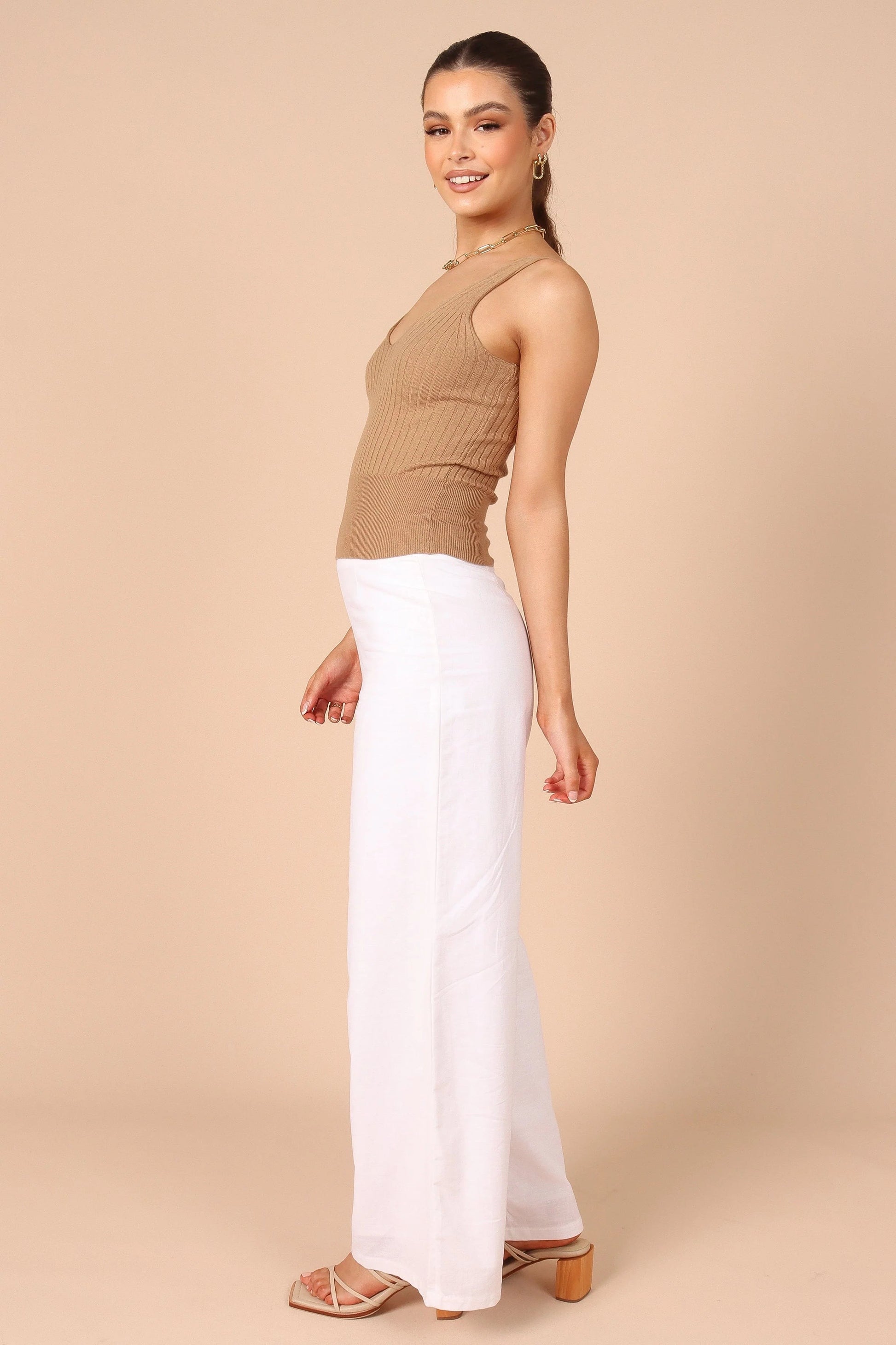 Ribbed V-Neck Knit Tank