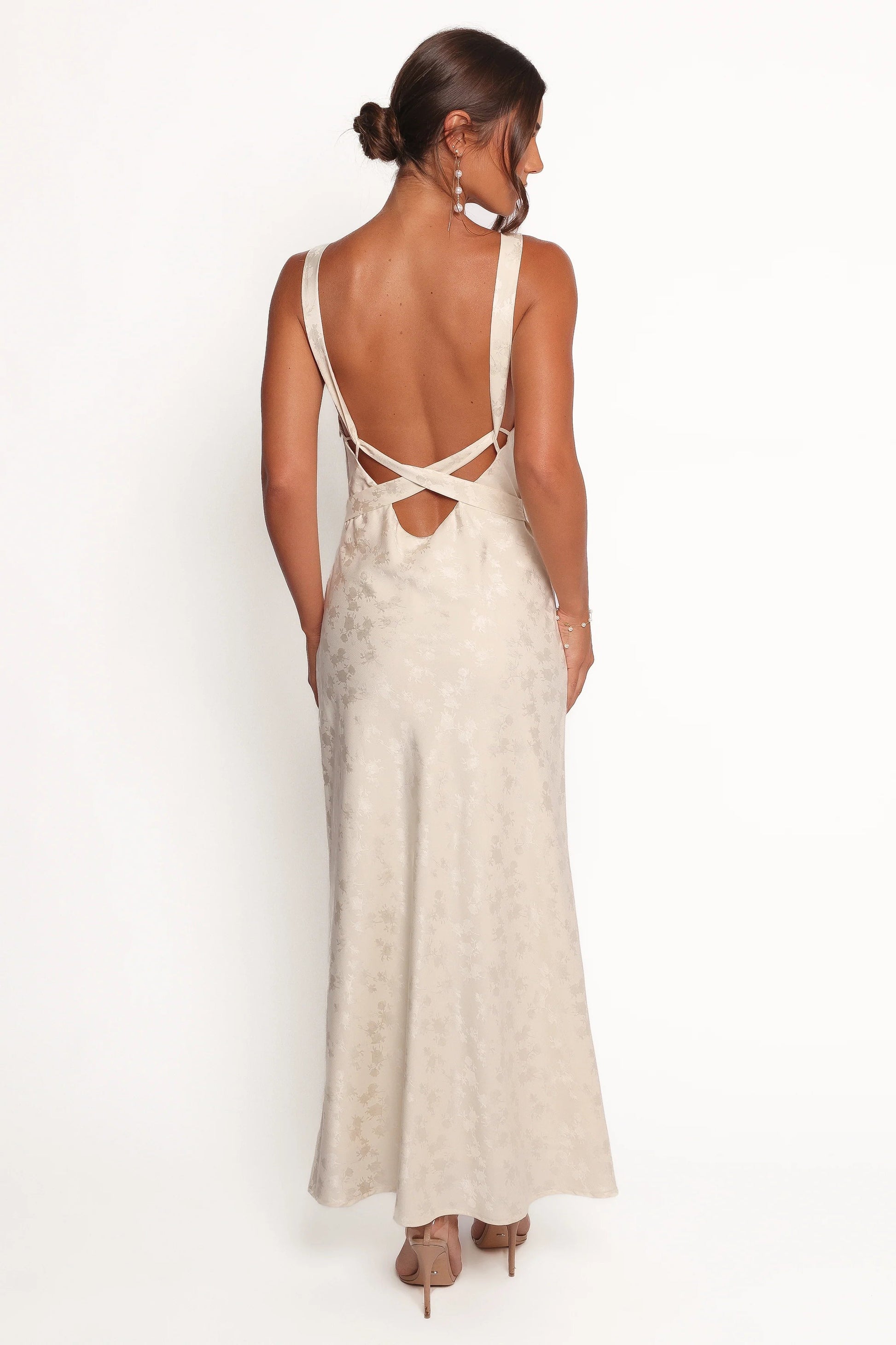 Sunlit Floral Halter Maxi Dress