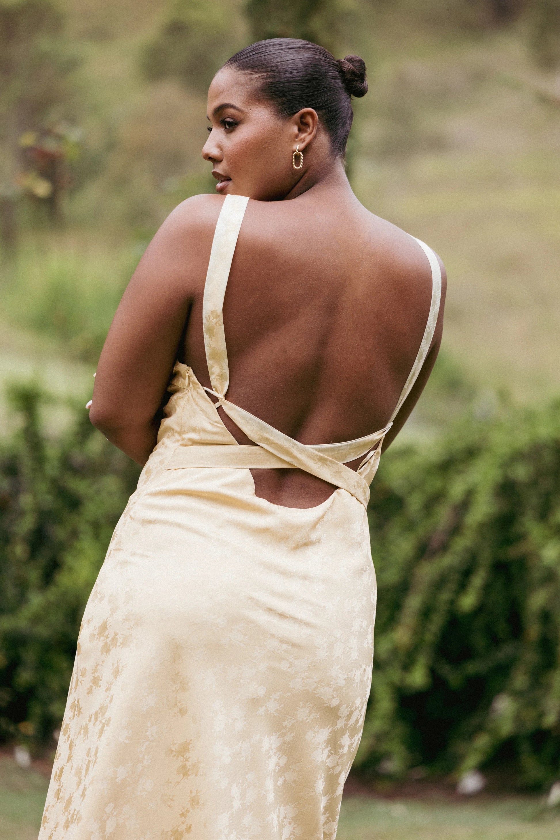 Sunlit Floral Halter Maxi Dress