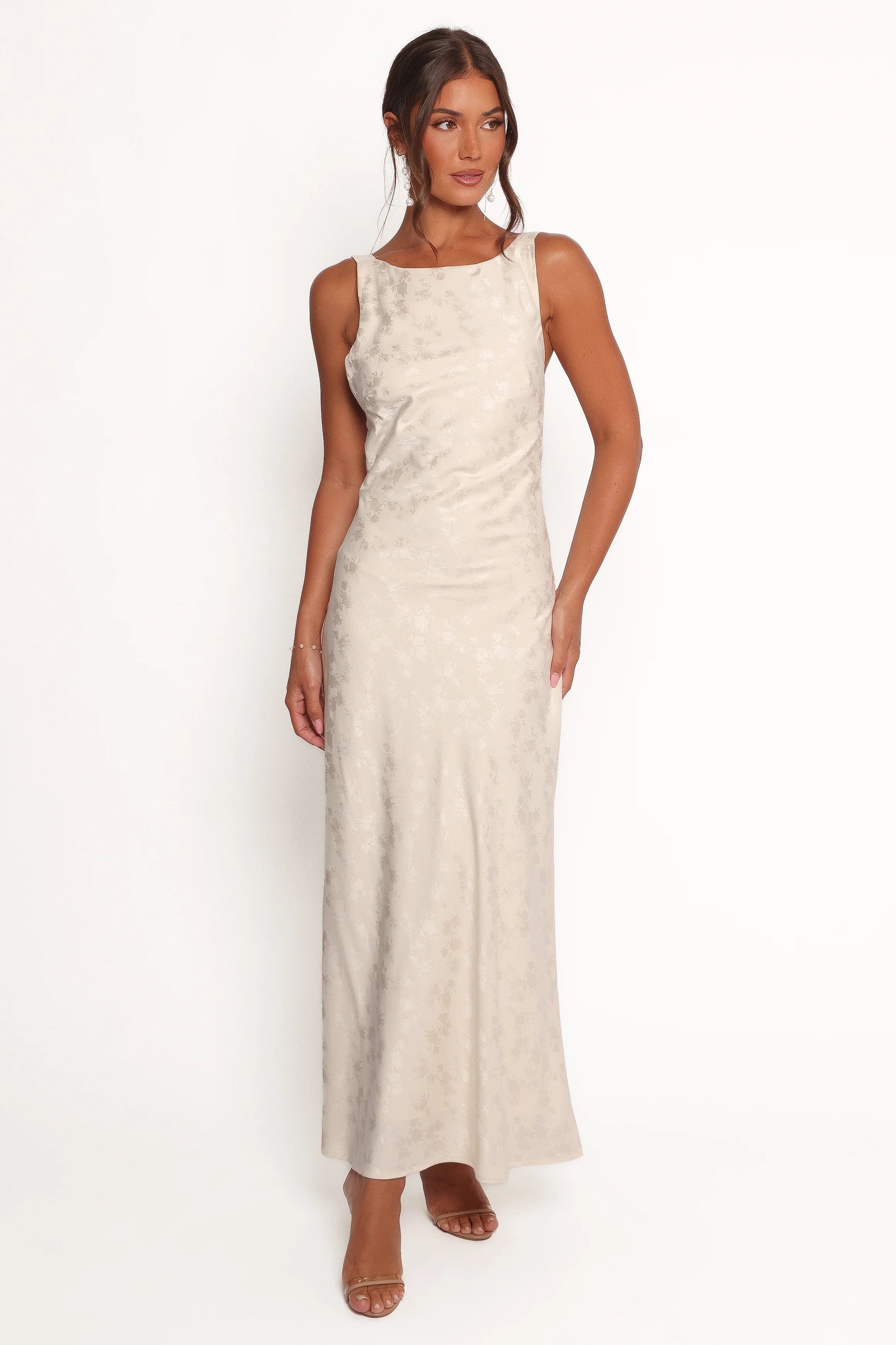 Sunlit Floral Halter Maxi Dress