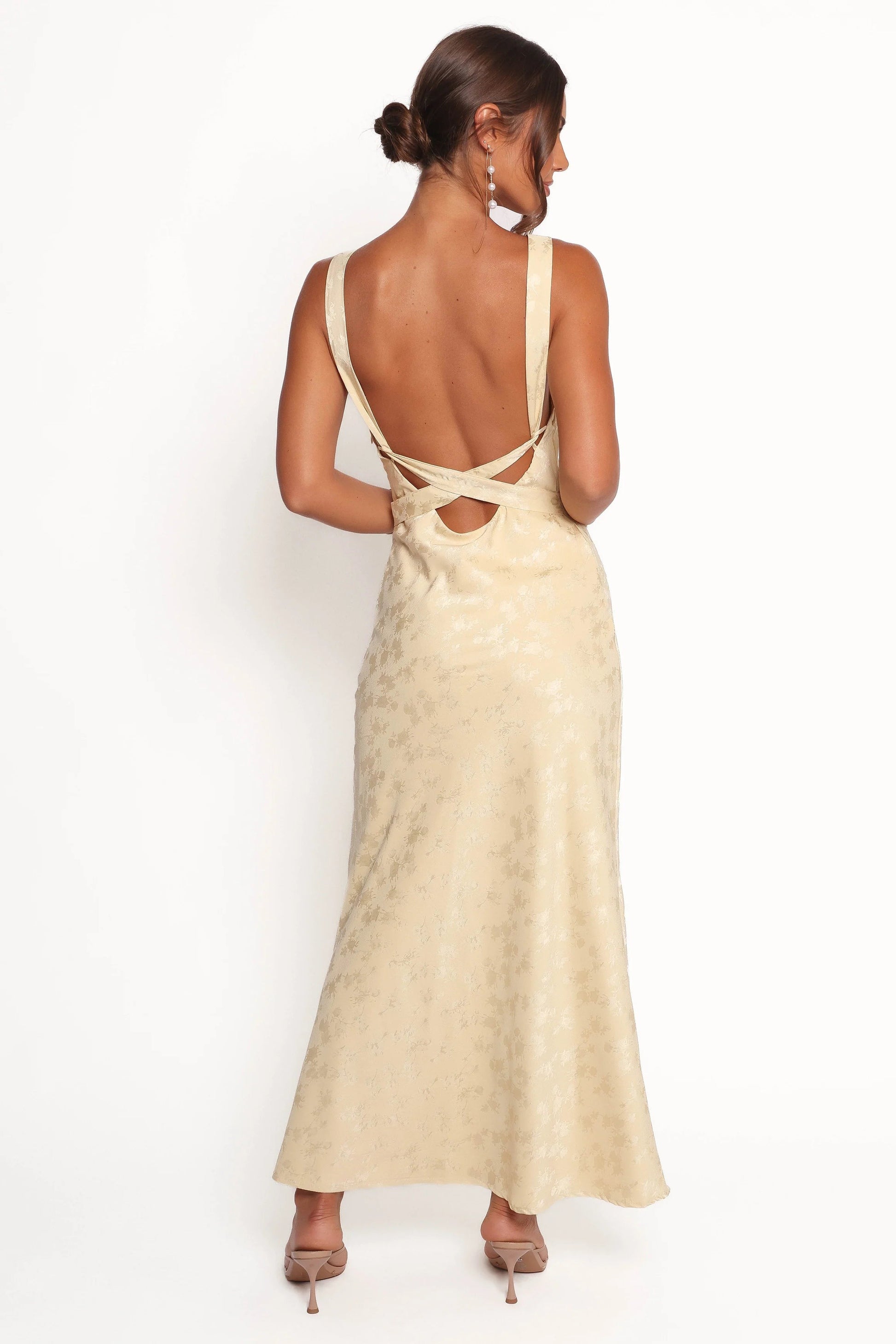 Sunlit Floral Halter Maxi Dress