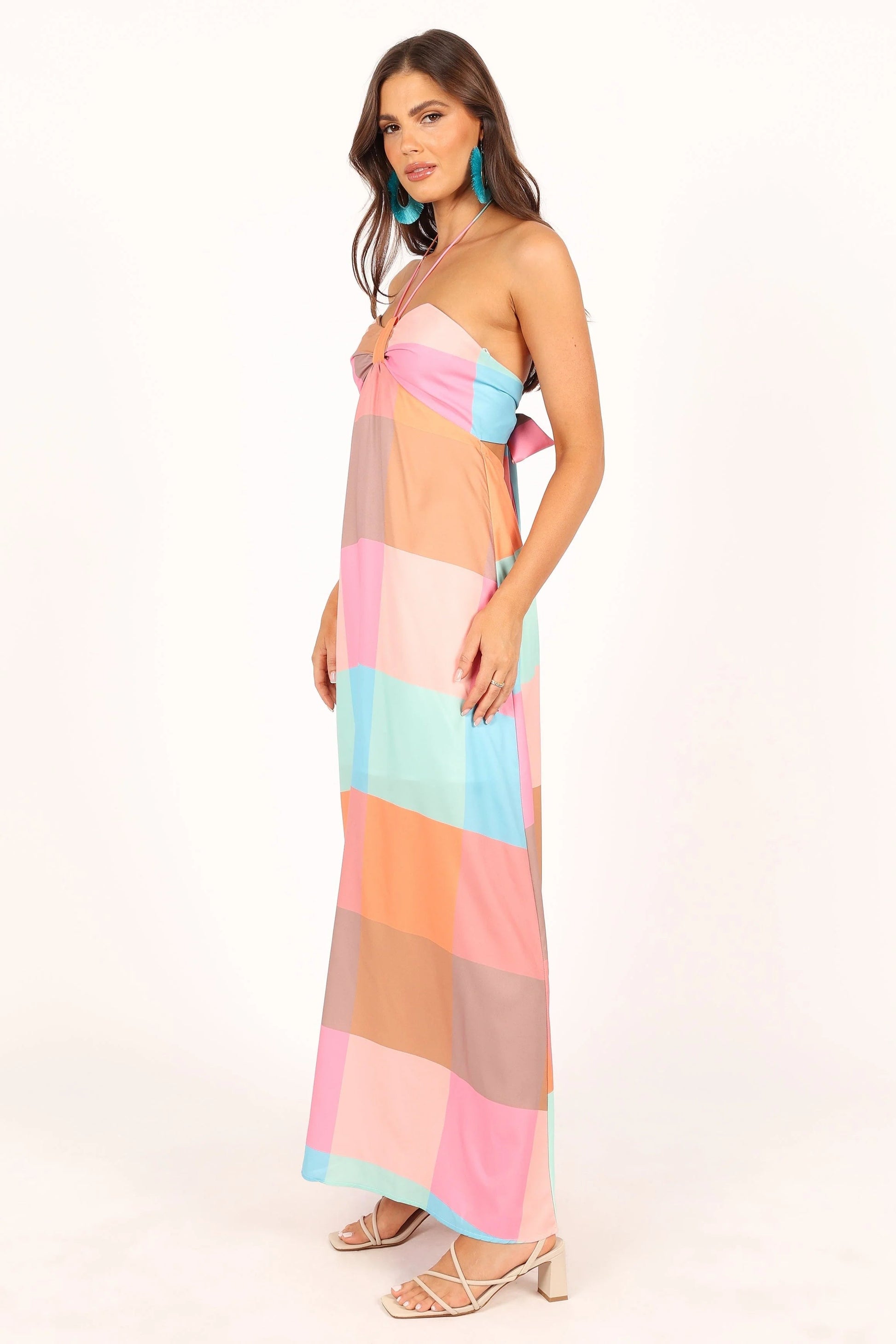 Tie-Back Halterneck Maxi Dress