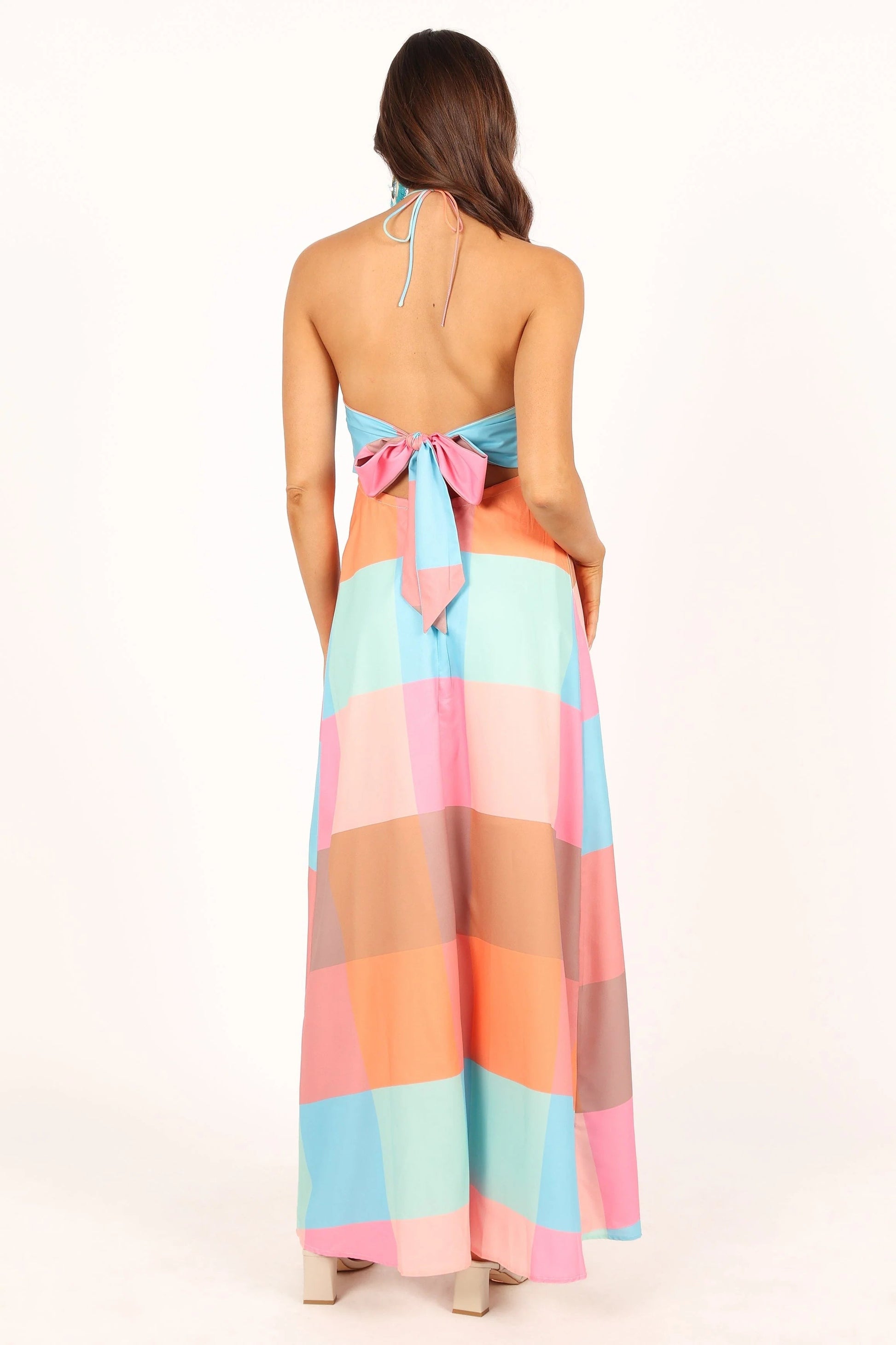 Tie-Back Halterneck Maxi Dress