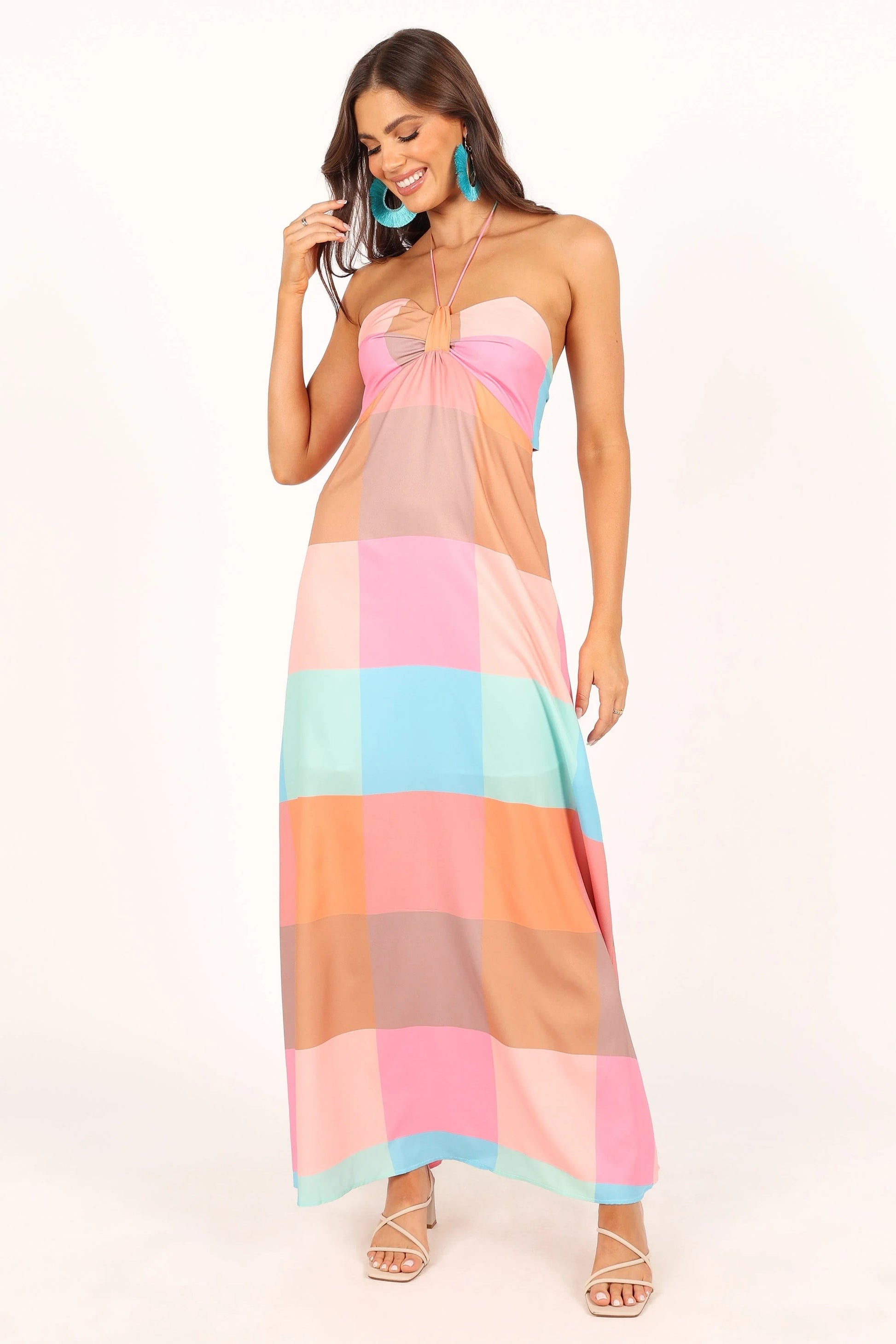 Tie-Back Halterneck Maxi Dress