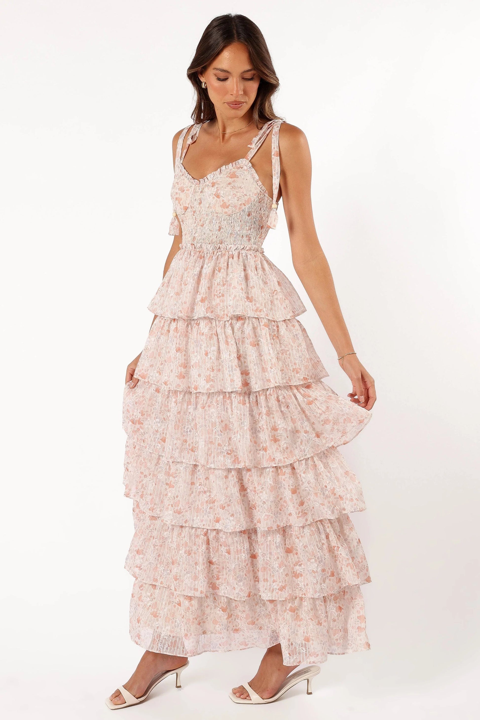 Tiered Sweetheart Maxi Dress