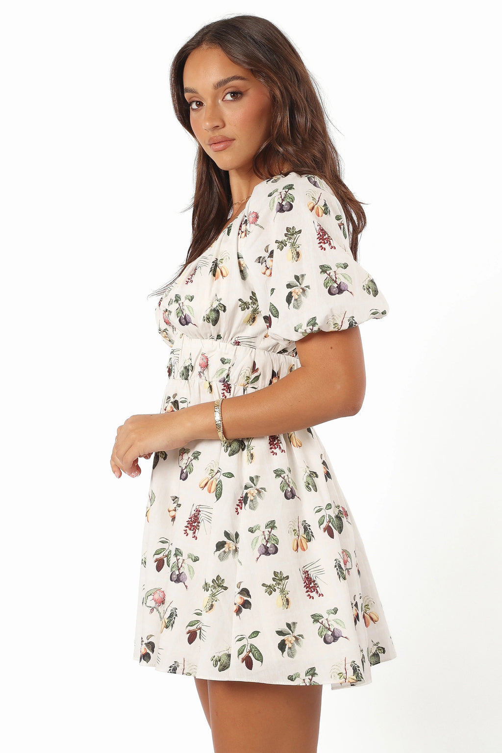 V-Neck Floral-Print Mini Dress